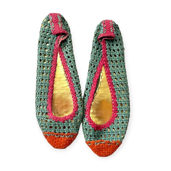 Prada SS2010 Limited Edition Woven Madras Leather Flats – Size 39 – Rare Box Set - Picture 2 of 14